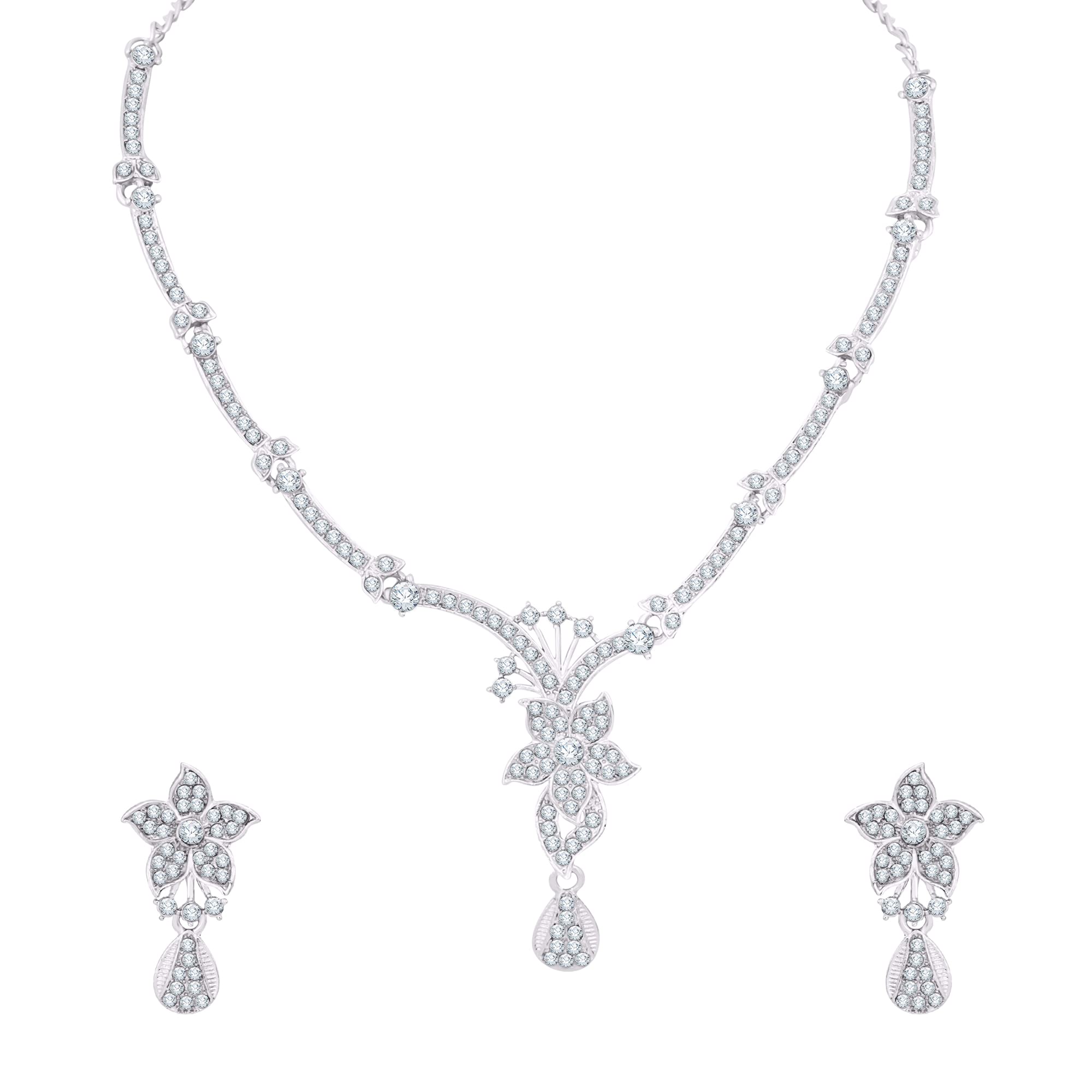 See full amazon price history chart for Atasi International Silver Plated Light Weight Delicate Crystal AD Diamond Necklace Jewellery Set with Earrings for Party, Wedding and Occasional Wear (R5521) Atasi International Silver Plated Light Weight Delicate Crystal AD Diamond Necklace Jewellery Set with Earrings for Party, Wedding and Occasional Wear (R5521) (B0B9YCDWBL) Amazon Price History, Amazon Price Tracker