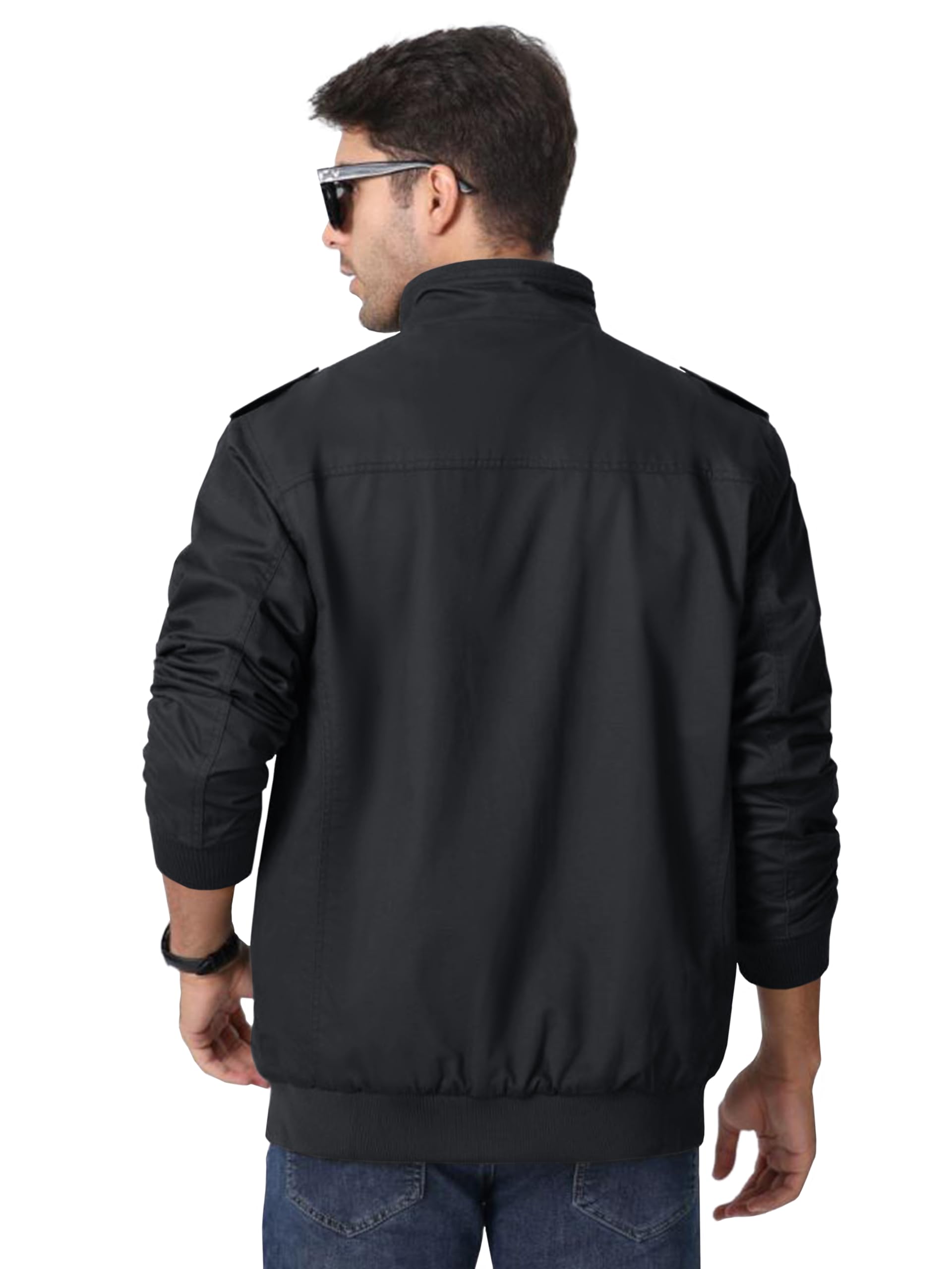 MAGCOMSEN Giacca da Uomo Antipioggia Primavera Autunno Bomber Aviatore Leggero Giubbotto