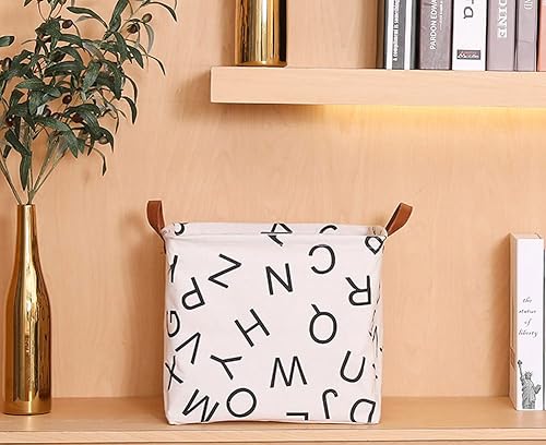 Miniatura 2 de AKOAK 1 cesta de lavandería impermeable de algodón y lino, cesta de almacenamiento plegable, bolsa de almacenamiento de juguetes para niños, cesta