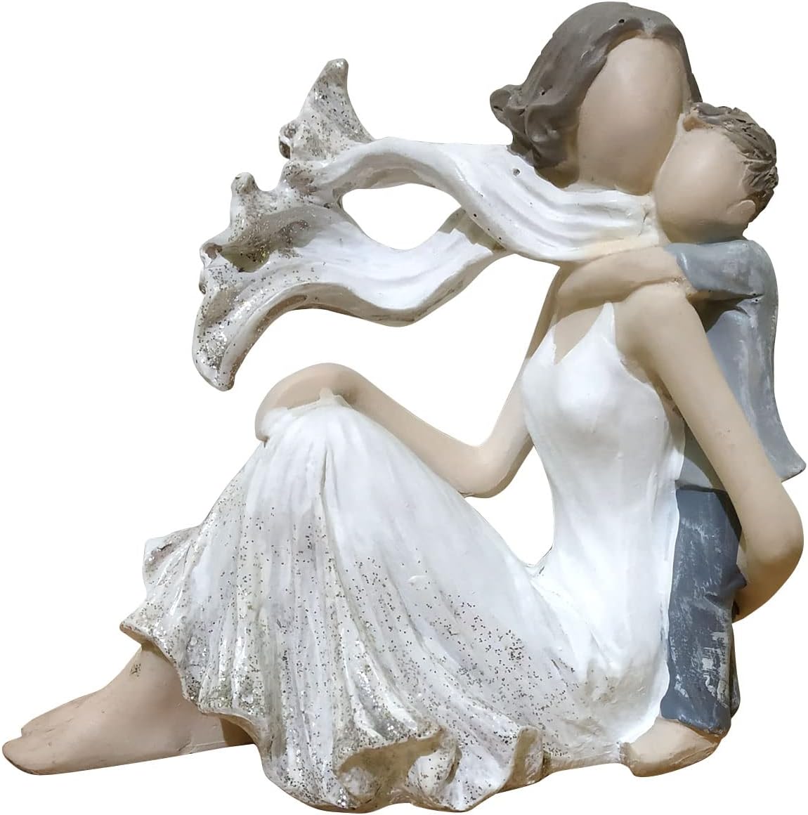 Mumma and Baby Statue Mother Child Showpiece Home Decor Multicolor Polyresin Pack of 1