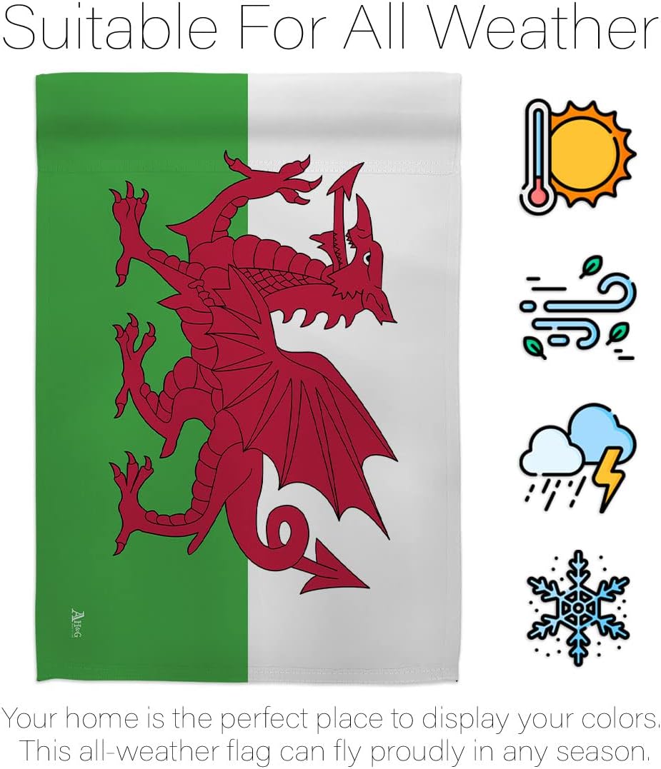 Americana Home & Garden Wales House Flag Regional Nation International World Country Particular Area Decoration Banner Small Garden Yard Gift Double-Sided, Made in USA