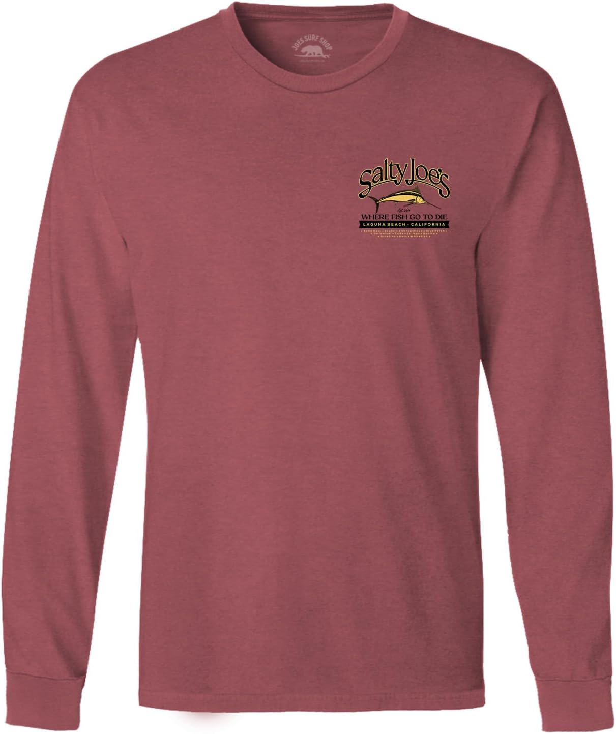 SALTY JOES Men's Fish Count Pigment Dyed Long Sleeve Tee