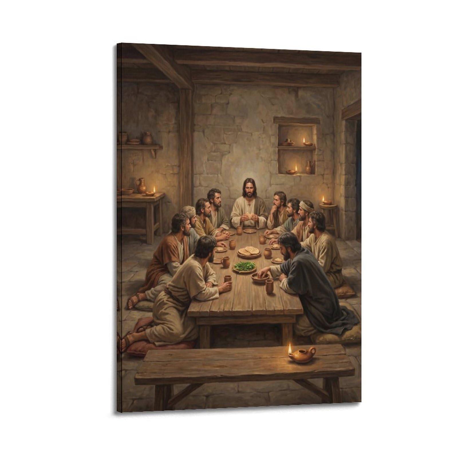 OKNGB Sacred Religious Poster Jesus And Apostles Holy Communion Decorative Painting Canvas Art Picture 24x36inch(60x90cm)