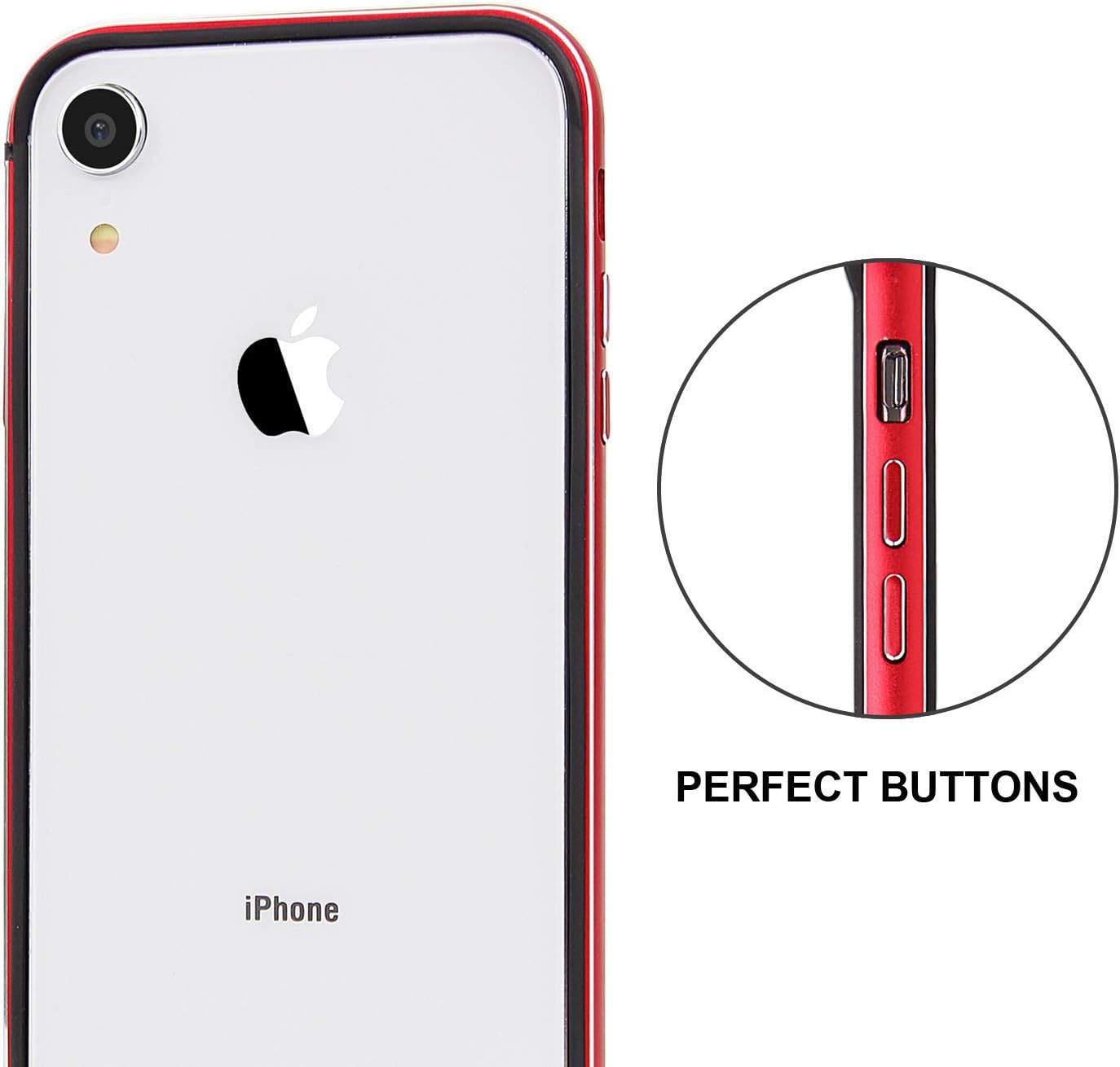 Amazon Co Jp Imikoko Iphone Xr バンパー ケース 軽量tpu素材 おしゃれ かわいい 衝撃吸収 二重構造 アイフォンxr アルミバンパー レッド 家電 カメラ