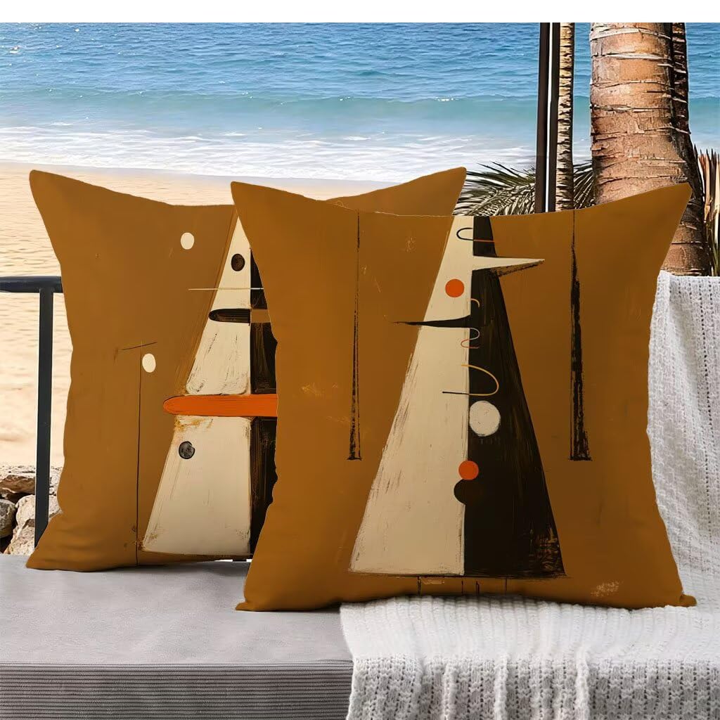 Housse de coussin orange 60x60 avec fermeture éclair invisible en lot de 2