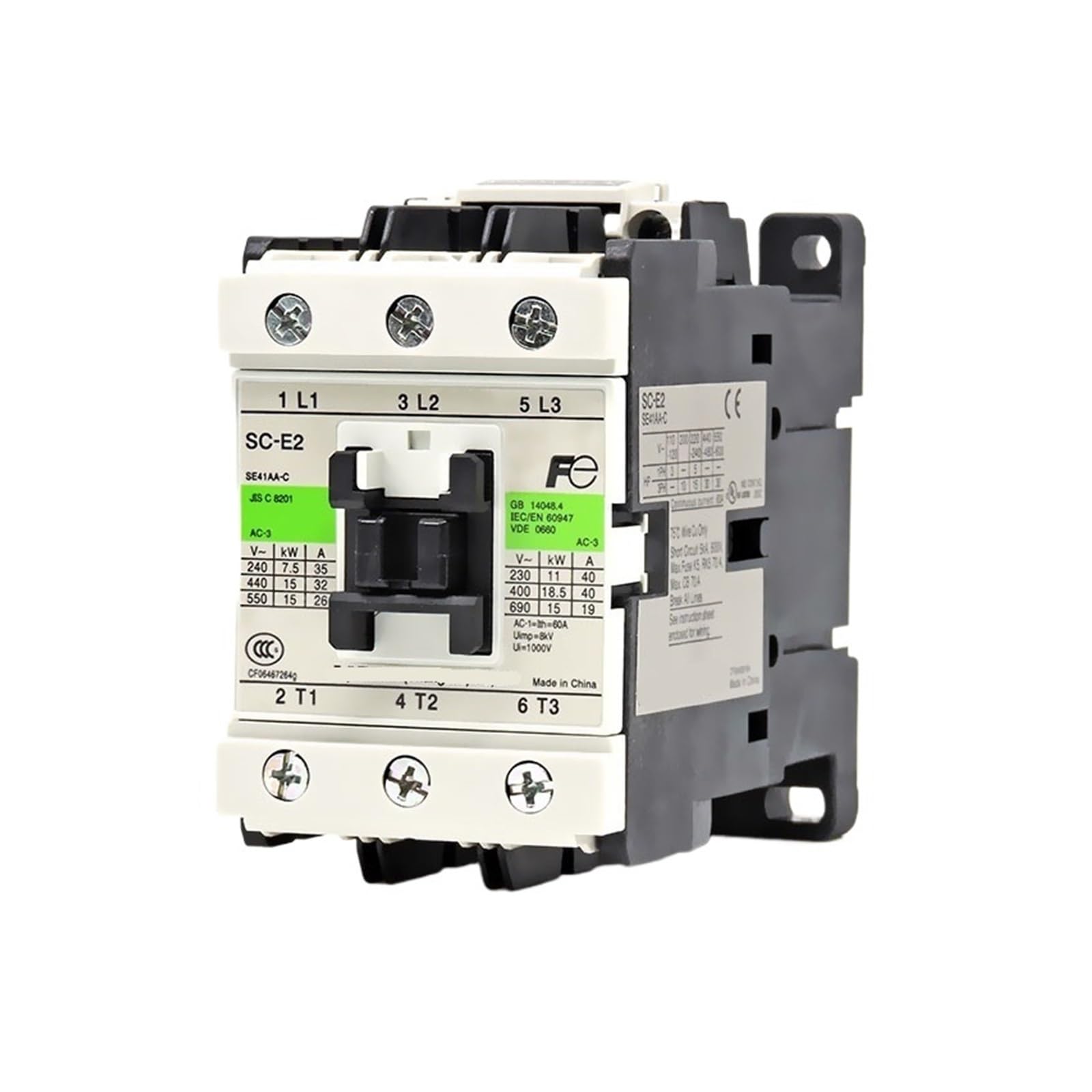 ZVQYSGIW AC contactor 40A relay SC-E2 SC-E2P coil voltage AC110V 220V(SC-E2 AC110V)