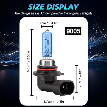 Fit for Toyota Camry 2007-2014 6000K Super White High Performance Halogen Headlight Bulbs,9005 High Beam + H11 Low Beam + H11Fog Lights Headlamp Replacement, Pulg and Play, Pack of 6