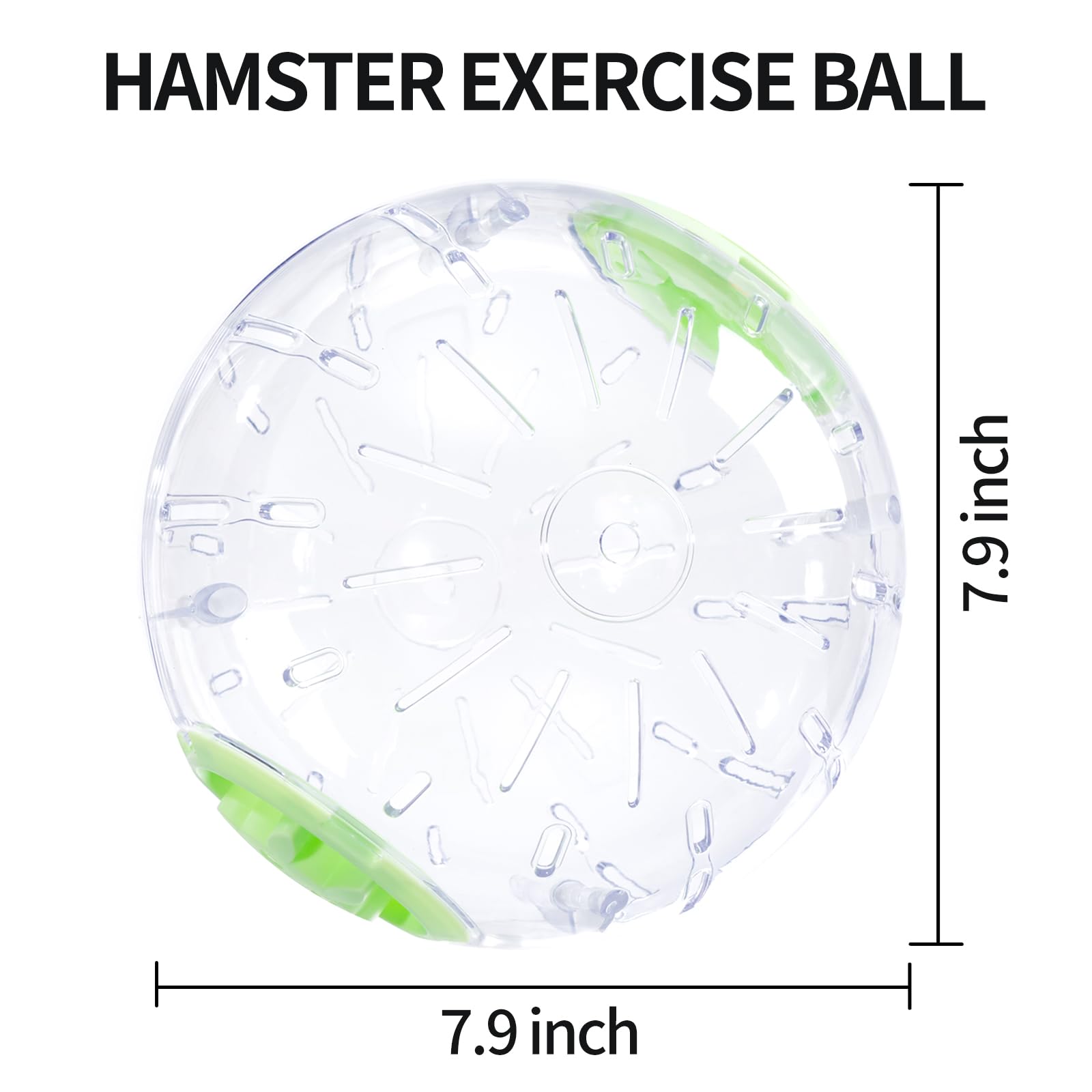 Palla per criceti da 20 cm, giocattolo trasparente, traspirante, favorisce l'esercizio fisico, riduce lo stress, facile da pulire, accessorio per criceti nani siriani, gerbilli, topi, piccoli animali