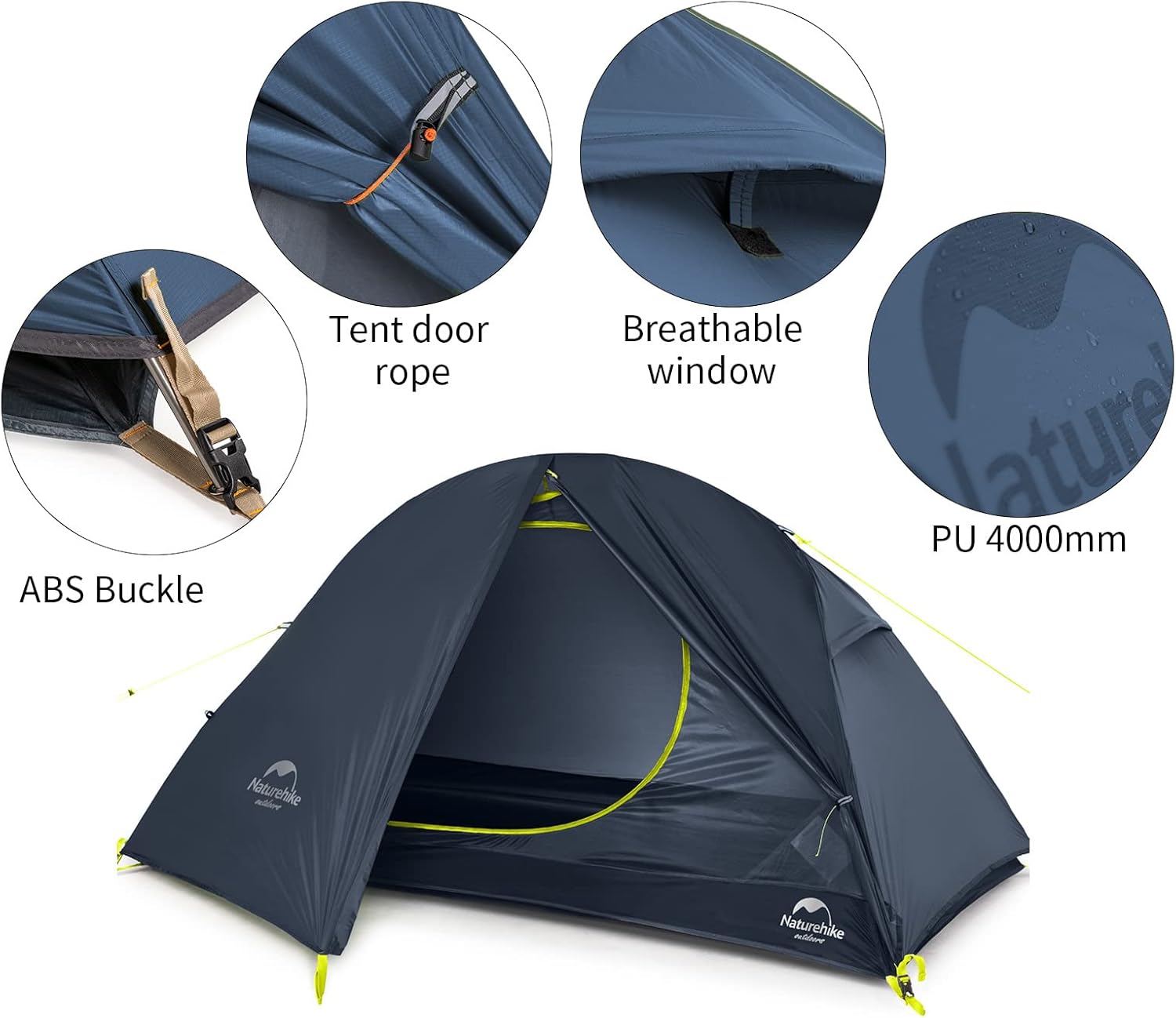 Tienda de campaña ultraligera Naturehike para 1 persona, 3-4 estaciones, para acampar y hacer senderismo
