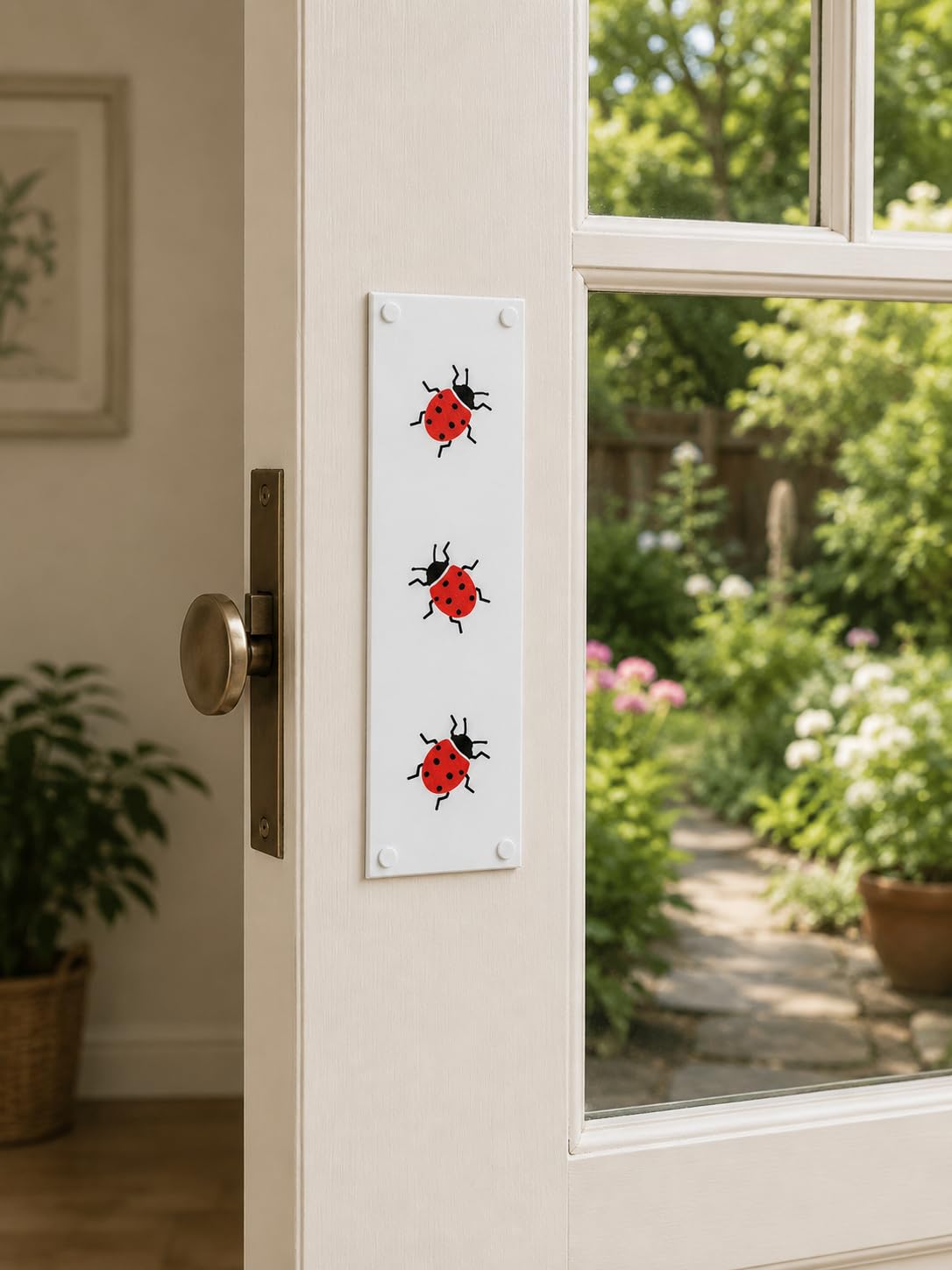 Door Finger Push Plates for Internal Doors, Ladybird, Red Cherry Blossum or Pink Cherry Blossum (Ladybird)