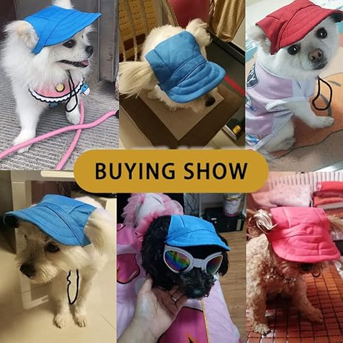 Nuatptin 3 Pieces Dog Baseball Cap With Ear Holes For Sun Protection, Breathable Outdoor Pet Visor Sunbonnet Outfit For Puppy, Adjustable Drawstring Dog Sport Hat For Small Medium Large Dogs Kitten #TOP4