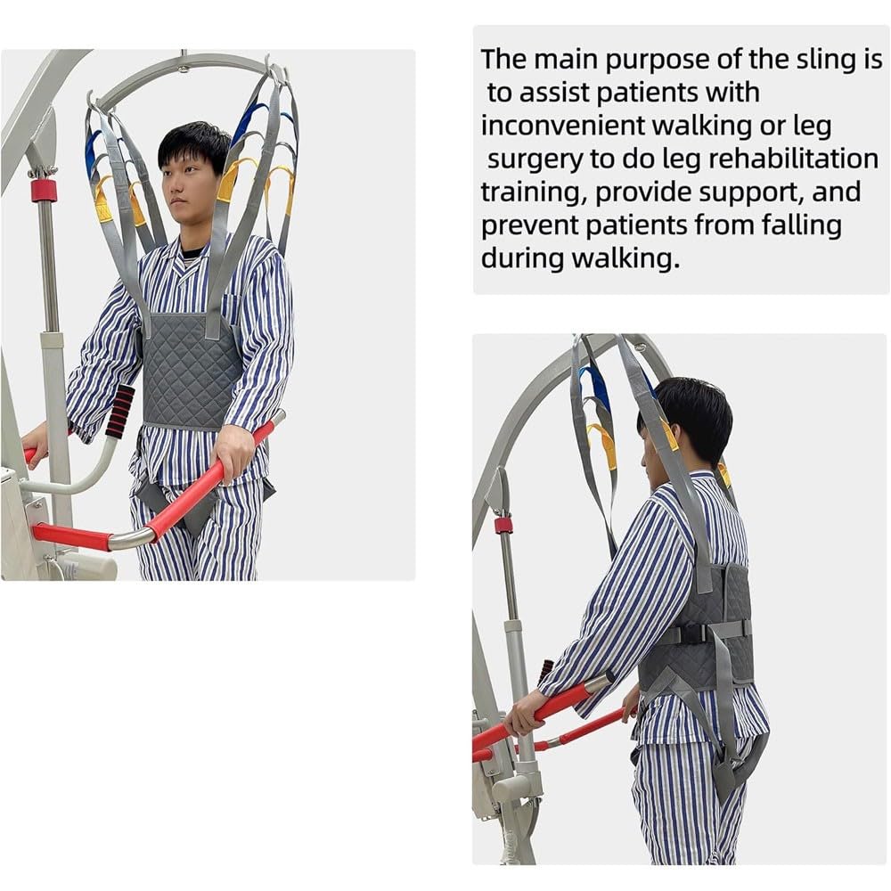 Arnés Elevación Paciente Cuerpo Completo, Grúa De Paciente, Eslinga De Elevación con Accesorios De Bucle,Estar De Pie para Entrenamiento De Apoyo para Caminar L