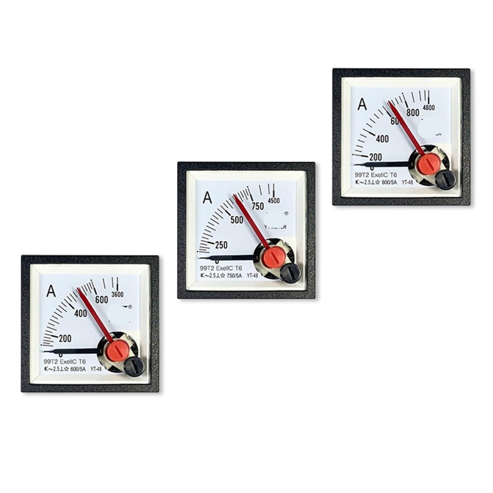 Misuratore di corrente alternata a doppio ago YT48 con sovraccarico sei volte 20/30/50/75/5a/1 Acp48exeiic T6 1 pz(AC 10-5A 60A)