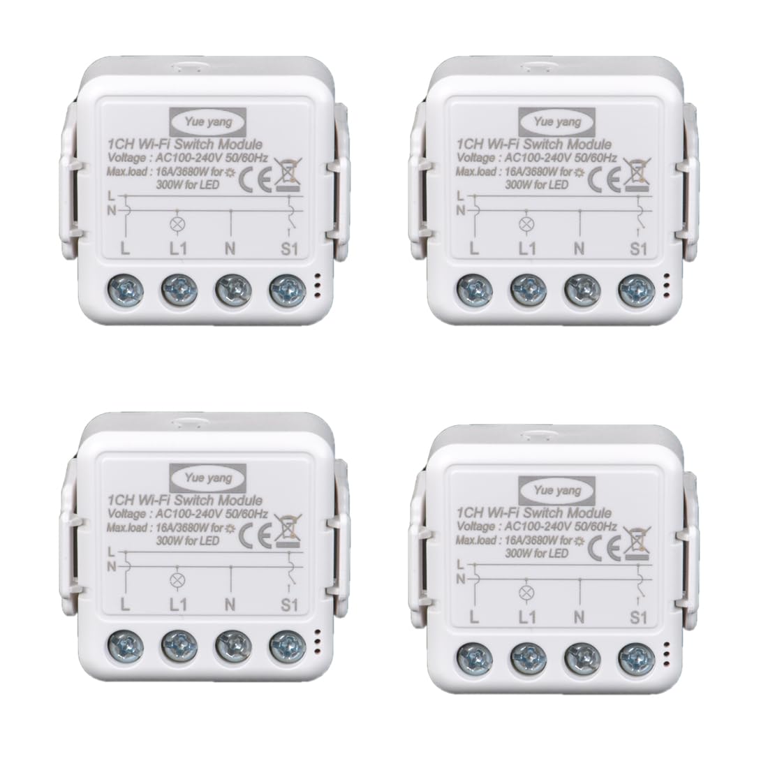 Tuya - Interruptor de luz inteligente Wifi, 1 Gang, Mini DIY Switch Módulo relé 16 A, compatible con la aplicación Smart Life/Tuya, (4)