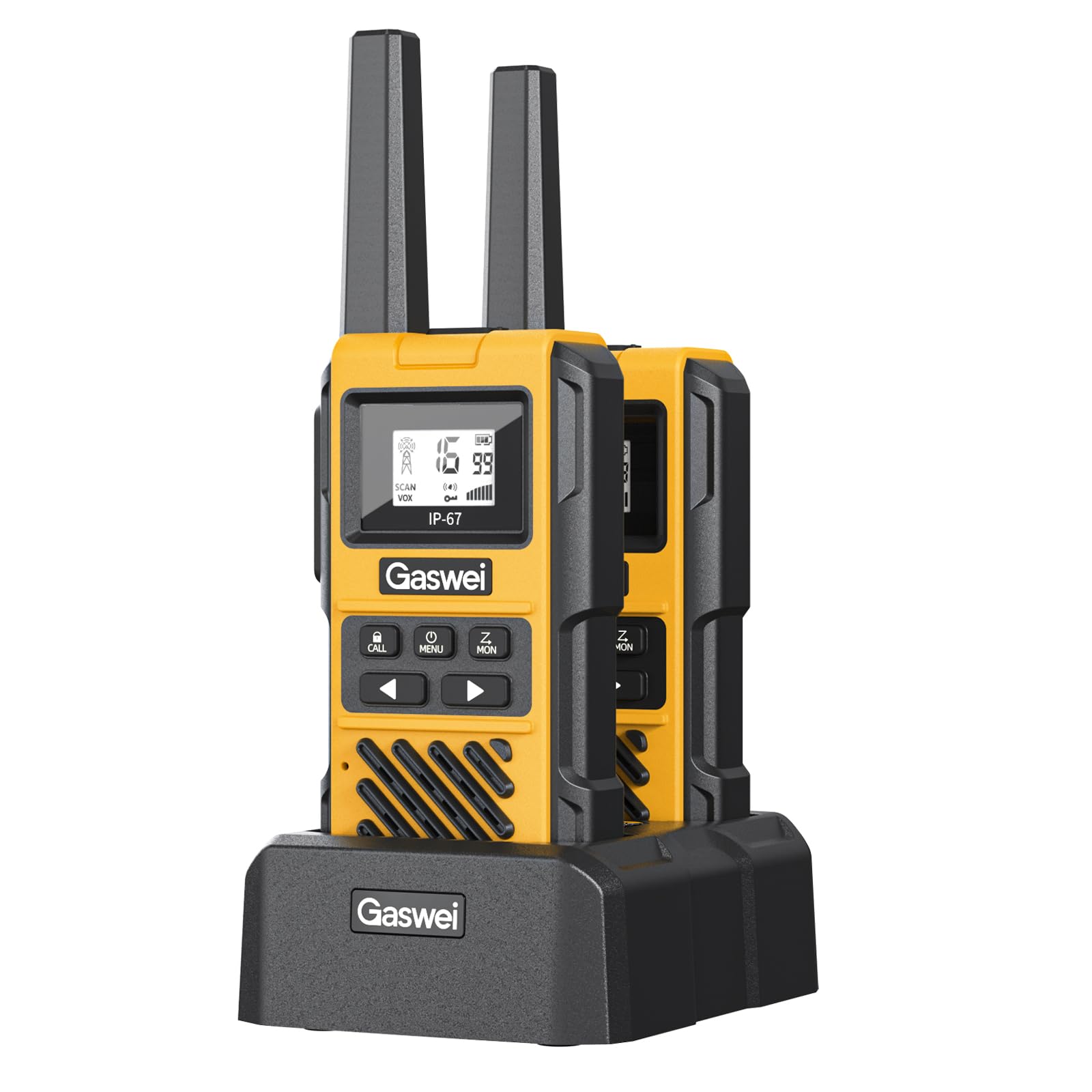 G1pro Walkie Talkies de Alto Rendimiento con Gran Alcance para Adultos, radios de Emergencia Recargables, Canales con batería de Iones de Litio, IP67 Resistente al Agua (2 Unidades)