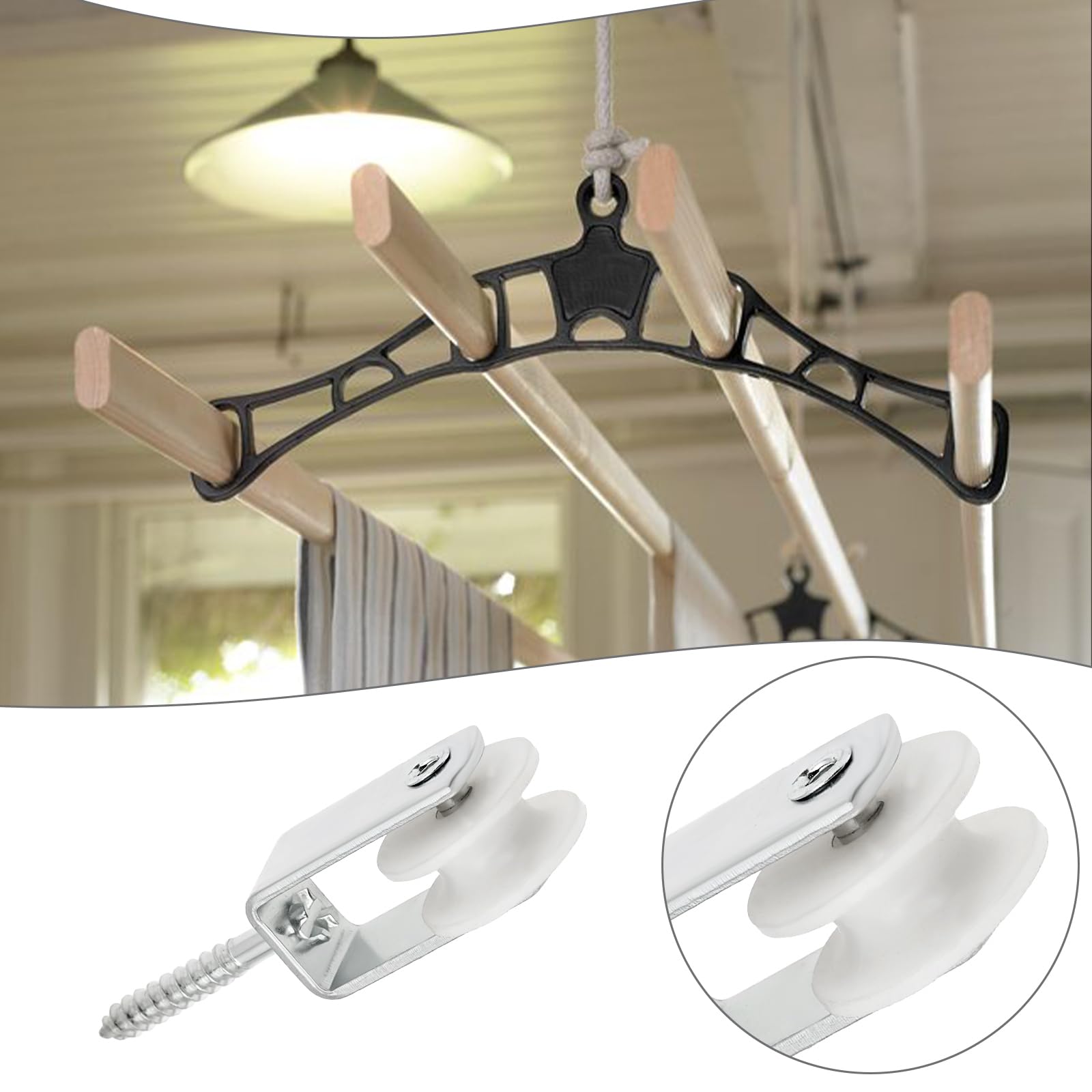 Create idea 10 Stück 25 Mm Seilrolle aus Nylon Zum Aufhängen von Wäscheleinen für Innenterrassen Balkone Dachwände Installationen 38x6 Mm