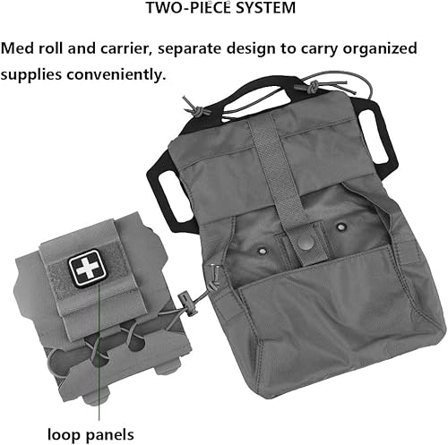 Miniatura 5 de Tactical Medical Molle Bolsa de primeros auxilios Sistema de dos piezas Micro Med Kit de emergencia Caza Bolsa (tamaño mediano)