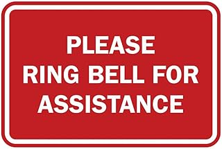 Signs ByLITA Classic Framed Please Ring Bell For Assistance Wall or Door Sign - Durable Material | Powerful Foam Tape (Red) - Small (1 Pack)