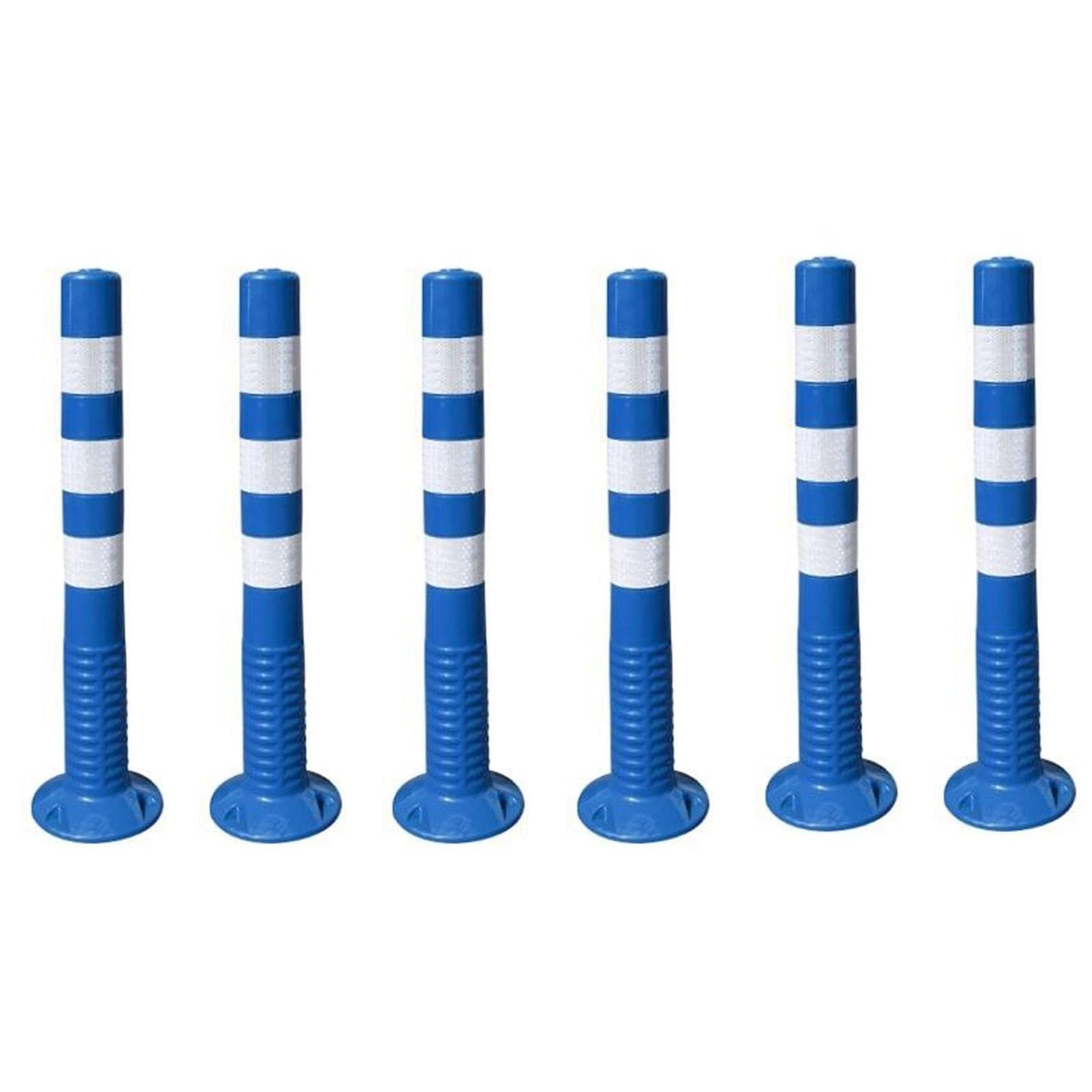 Poteaux de stationnement, 4/6/8 cônes de signalisation Flexibles de 74 cm avec Bandes réfléchissantes - Bornes de sécurité durables pour Le stationnement et Les Chantiers, pour Les trottoirs