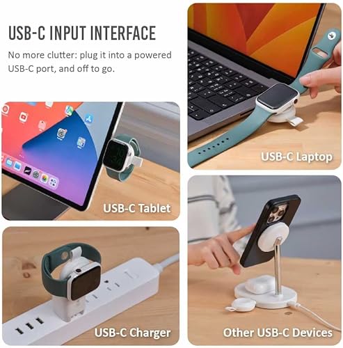 Miniatura 6 de ADAM elements Cargador de reloj inalámbrico magnético portátil USB-C - Omnia A1+ Cargador rápido inalámbrico magnético para Apple Watch todas las