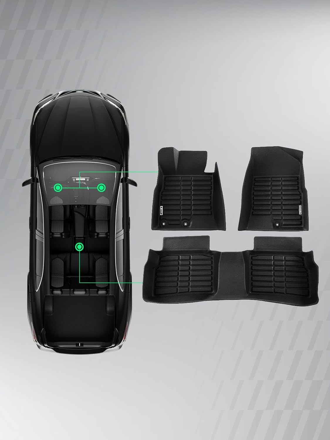 YHTAUTO Floor Mats Compatible with Hyundai Sonata 2011-2015, TPE Floor Liners All-Weather Protection Custom Fit, 1st & 2nd Row, Set of 3 - Image 11