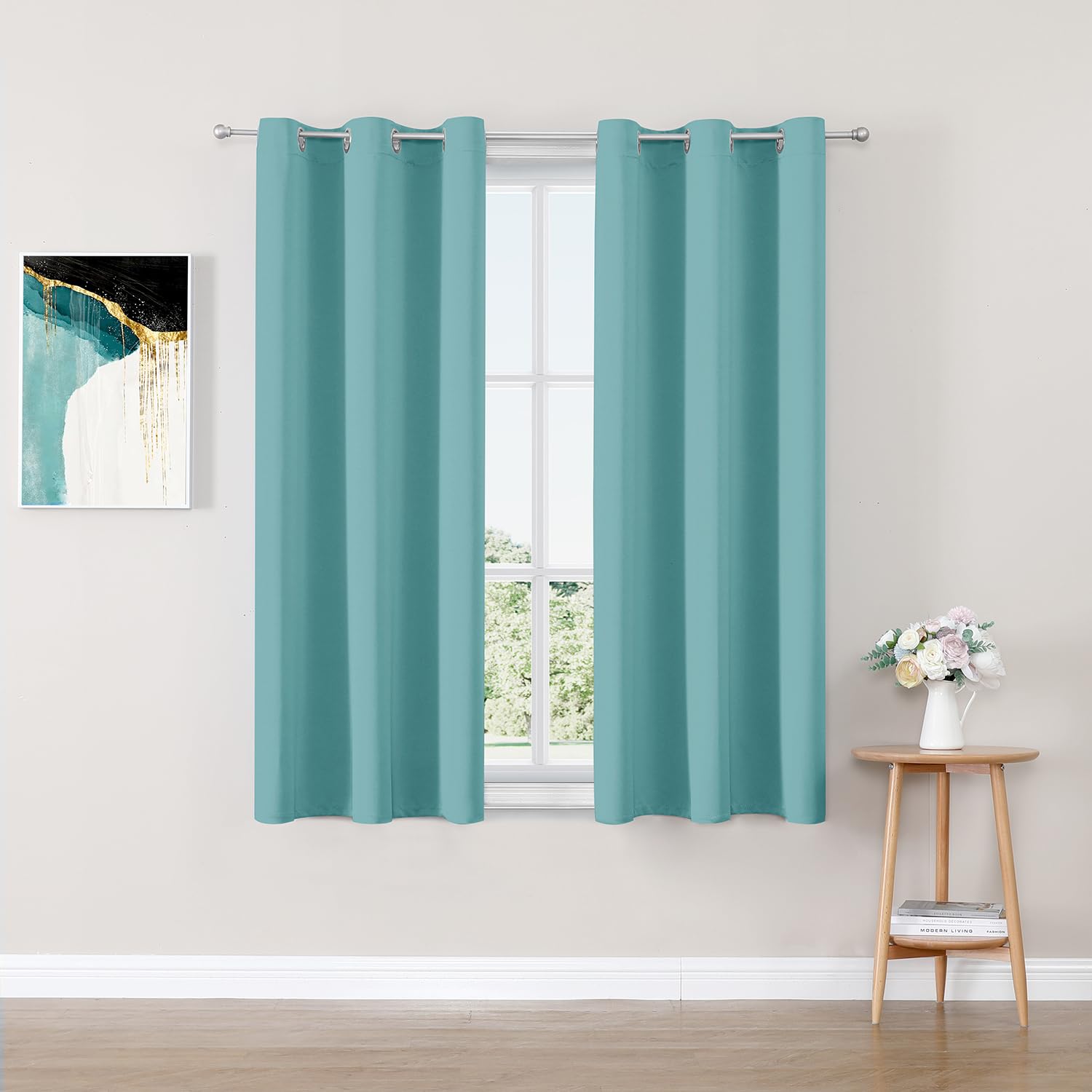 ChrisDowa Blackout Curtains for Bedroom and Living Room 40 Inches Long