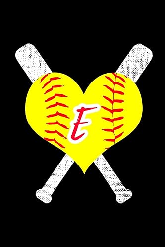 E Monogram Initial Softball Journal: Softball Gifts for Girls, 6x9 lined blank notebook, 150 pages, journal to write in for journaling, notes, or inspirational quotes, paperback composition book