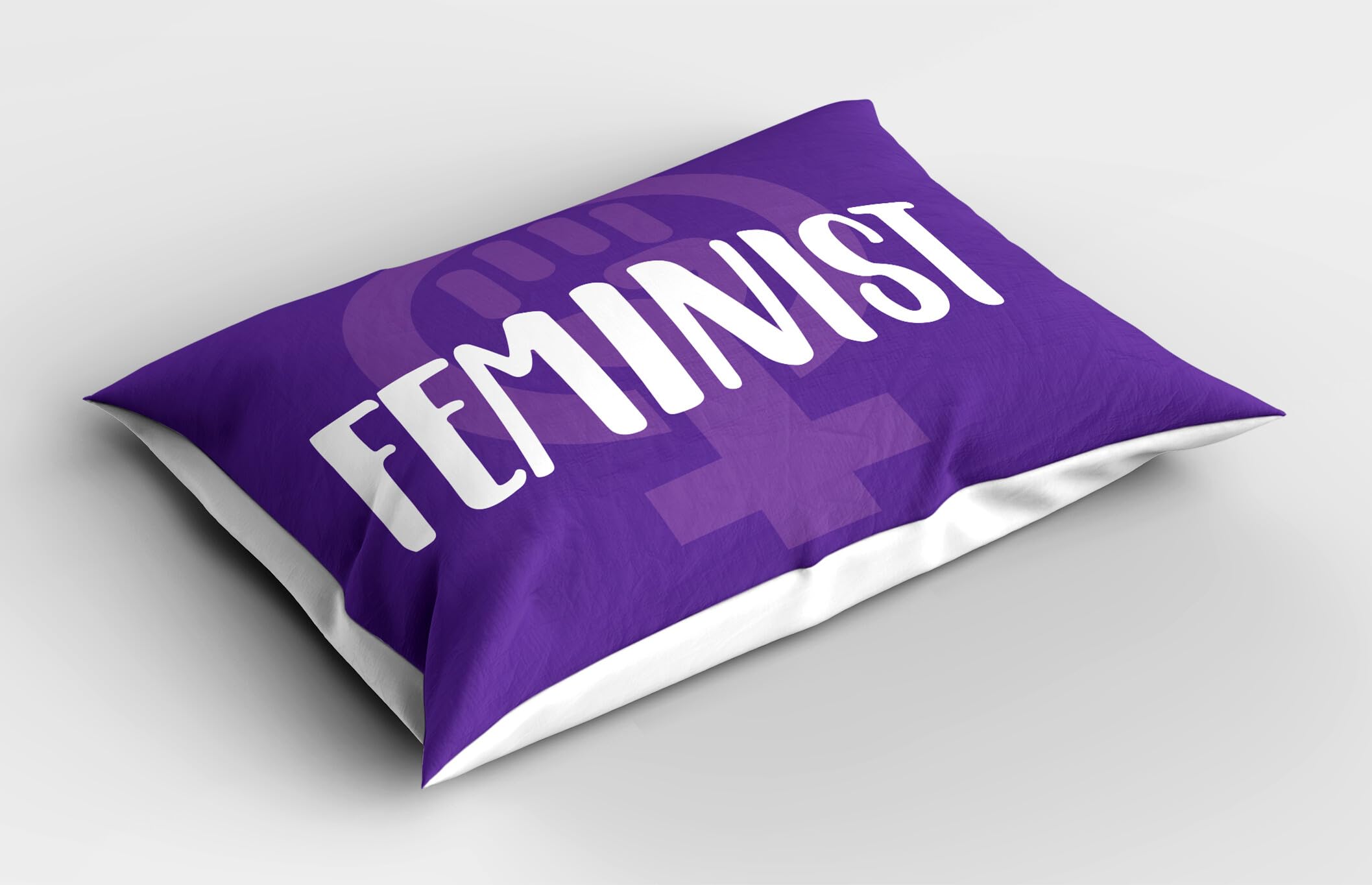 Ambesonne Feminist Pillow Sham Set of 2, Feminist Hand-Drawn Lettering About Women and Girls with Venus, Quality Microfiber Bedding Item for All Seasons, 30
