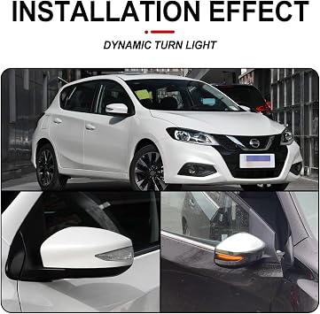 Dynamic Side Mirror Turn Signal Lights for NISSAN ALTIMA TEANA L33 SYLPHY SENTRA B17 TIIDA PULSAR C13, Sequential Amber Side Marker Mirror Light Blinker Indicator Replacement