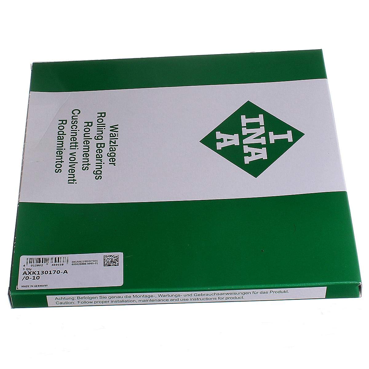 AXK130170-A/0-10 INA Empuje de agujas cojinete 130x170x5mm