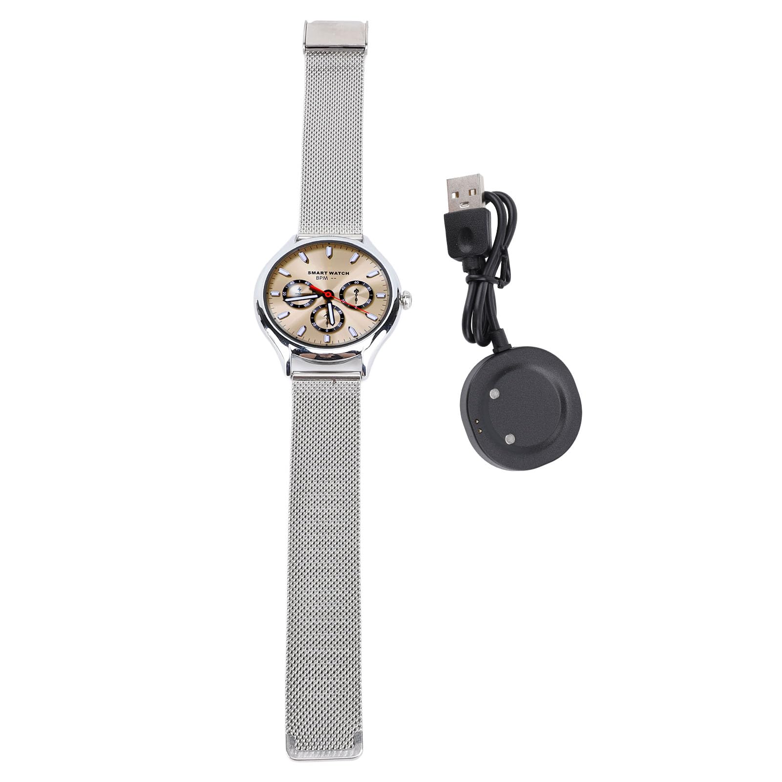 Touch Watch Smart HD Tracker di attività Impermeabile per Uomo Donna Schermo AMOLED da 1,43 Pollici Interfaccia Utente Dinamica Elegante Design in Lega di Zinco (Cinturino in acciaio color