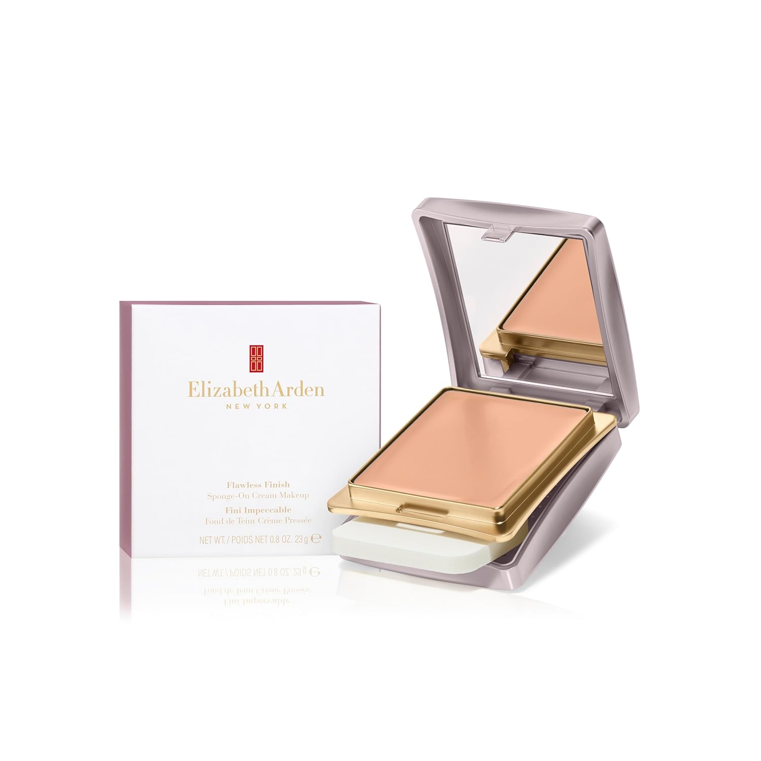 Elizabeth Arden Flawless Finish Sponge-On Cream Foundation Makeup, Medium-to-Full Coverage, Includes Compact & Applicator, 0.8oz