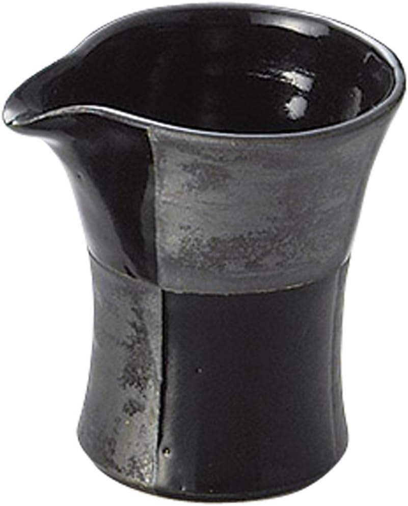 Yamashita Kogei 13046370 Tokoname Ware Kagama Black Ichimatsu Sake Pot, 3.3 x 3.9 x 3.9 inches (8.5 x 10 x 10 cm), 5