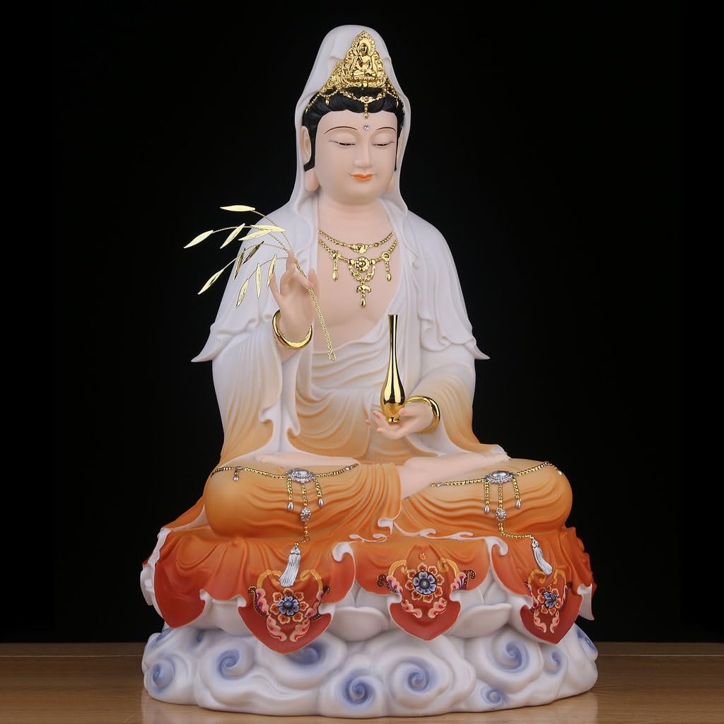 Statua Buddy do wnętrz kult do domu żywica posąg buddy ozdoby biuro salon zen buddyjski przedpokój dwór Guanyin ozdoby medytacyjna statua buddy rzeźba