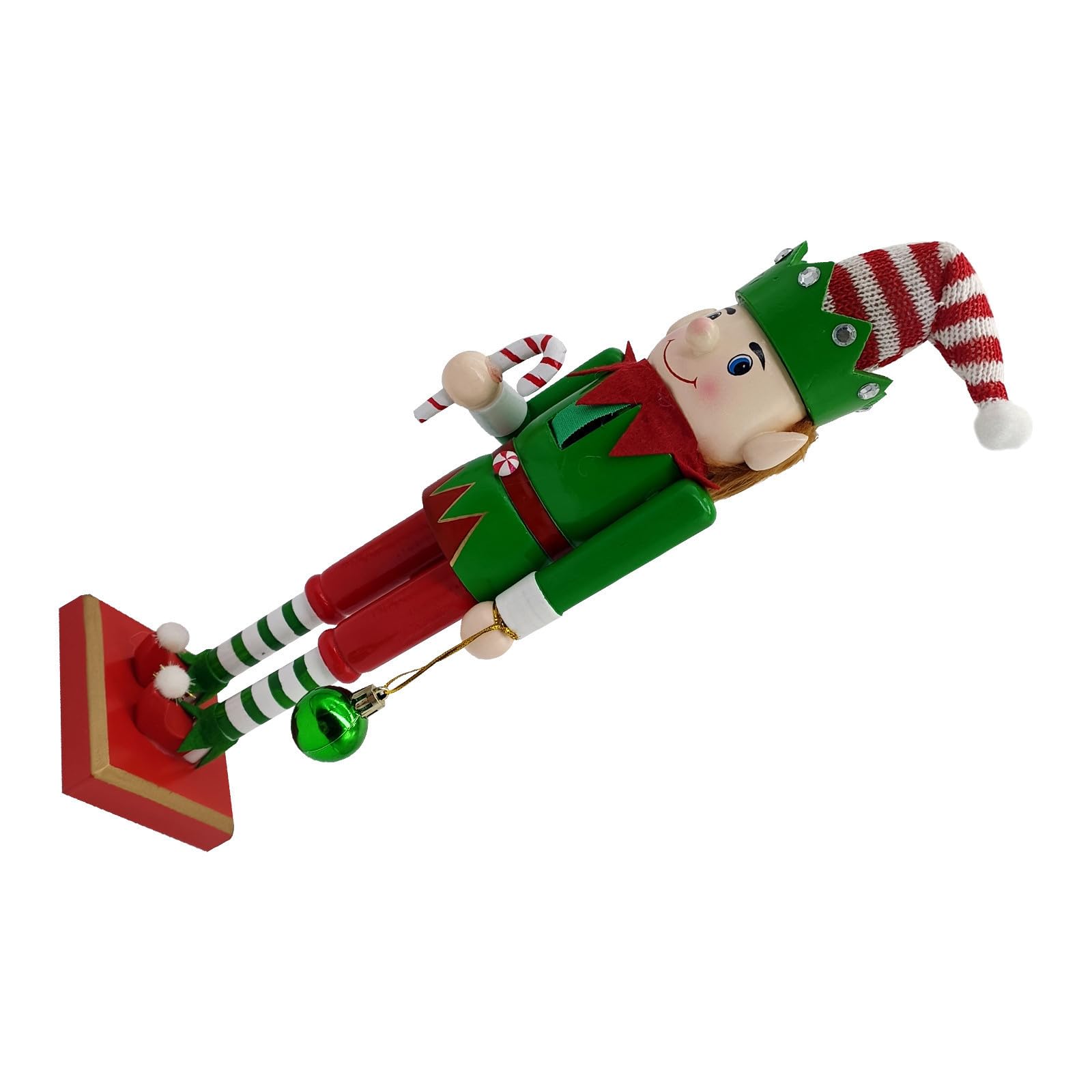 Figurine Casse-Noisette Elfe vert en bois Abaodam mini decoration Noel ideale a offrir