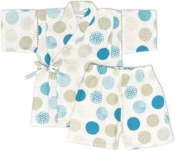 Amazon アスナロ 甚平 じんべい 男の子 キッズ 北欧風水玉柄 上下110 ホワイト 着物 浴衣 甚平 通販