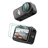 Screen Protector for DJI Osmo Nano Accessories(2 Sets),Lens Protector&Screen Protector for DJI Osmo Nano Camera Accessories with Auxiliary Suction Cup,9H Hardness Tempered Glass, Ultra HD Bubble