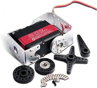 RCmall RDS5180 80KG 7.4V Dual Shaft Servo, IP66 Waterproof High Torque Metal Gear RC Digital Servo with U-Shaped Mount for 1/5 RC Car Robot (270 Degree)