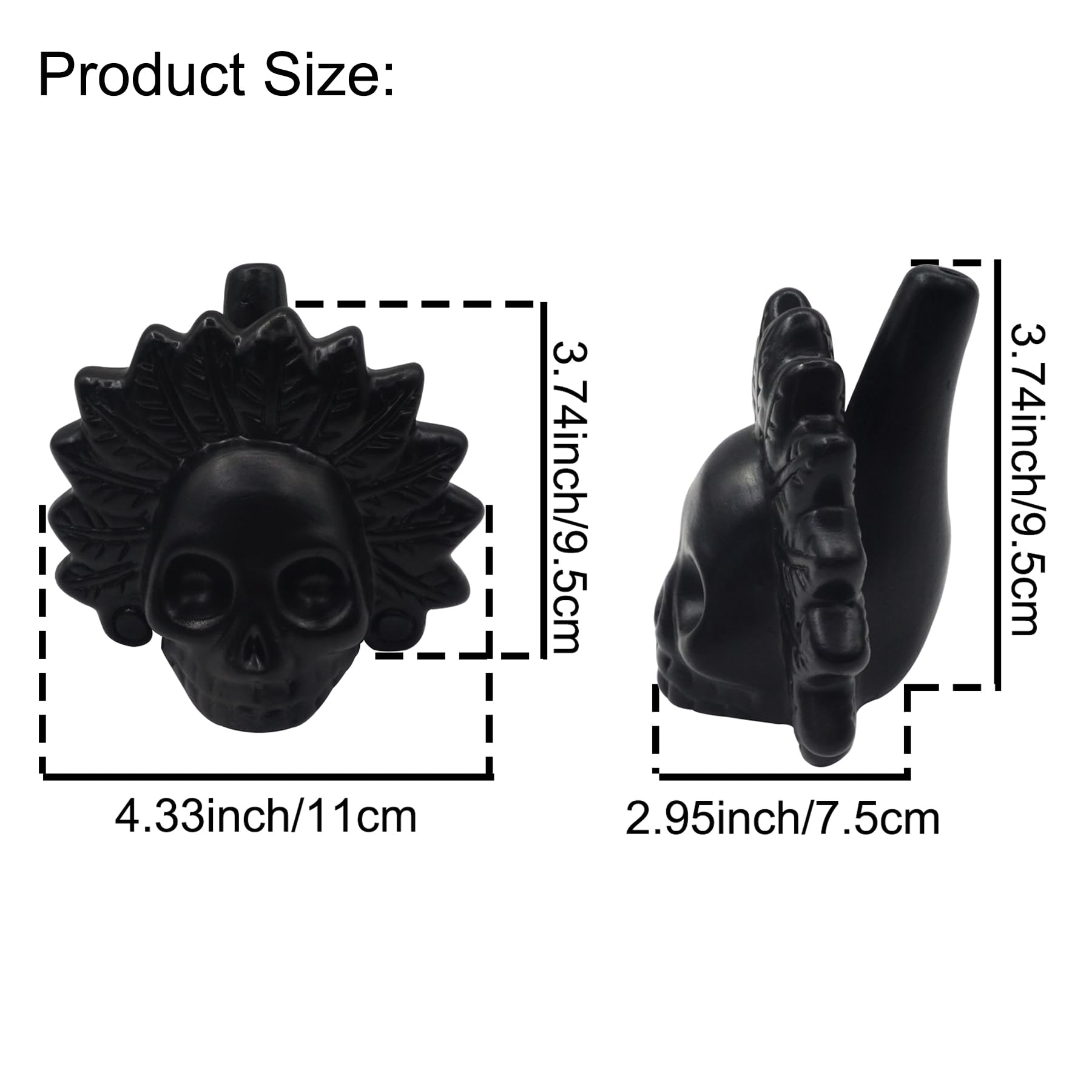 Aztec Death Whistle, 126dB+ Sons de Cris Humains, Sifflet à Tête de Mort pour la Fête d'Halloween Sifflet de Guerre Aztèque à Fort Son et Cri (Noir A)
