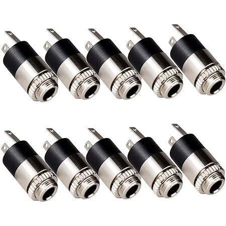 Nine to Nine 3.5mm Stereo Jack Panel Mount Connector Pack of 10