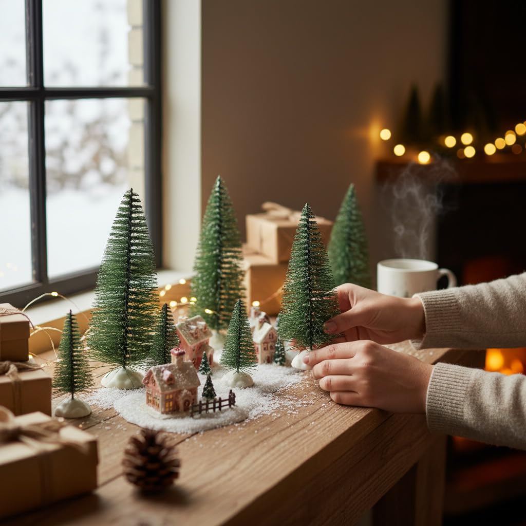 Amazon.de: Mini Weihnachtsbume Deko Knstliche Tannenbaum Set 10-teilig  Weihnachtsbaum Weihnachtsdekoration - Modelleisenbahn - Baum - Miniatur -  Tischdeko, DIY Basteln  3 Gren