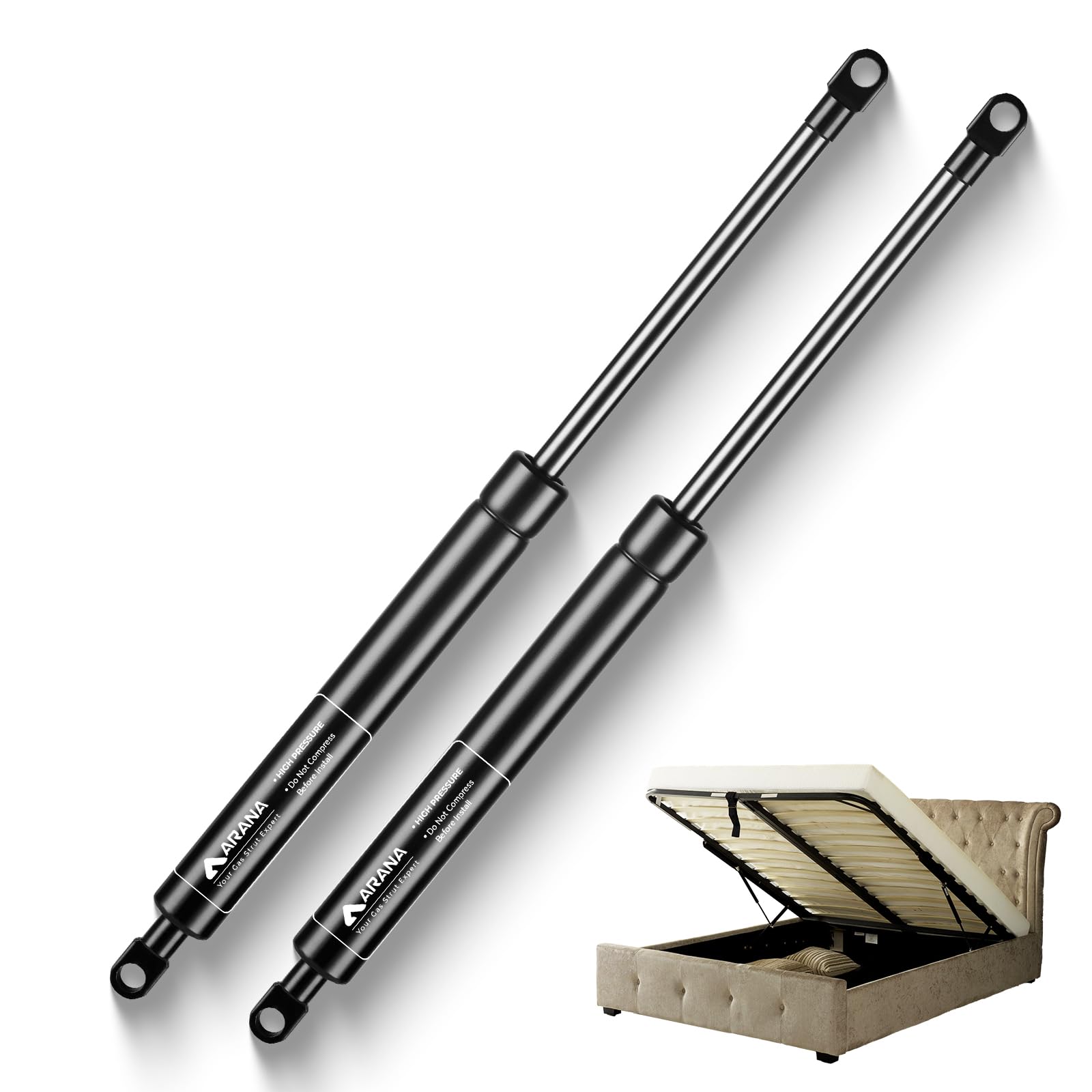ARANA 2 pièces verin a gaz 500 mm 800 N, 81 kg verin hydraulique verin de hayon de rechange Pour porte d'armoire, boîte à jouets, banc, porte de camping-car et applications créatives DIY