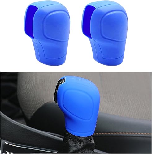 Ziciner 2 fundas para pomos de palanca de cambios de automóvil, accesorios de silicona elástica para proteger el cambio automático, protector