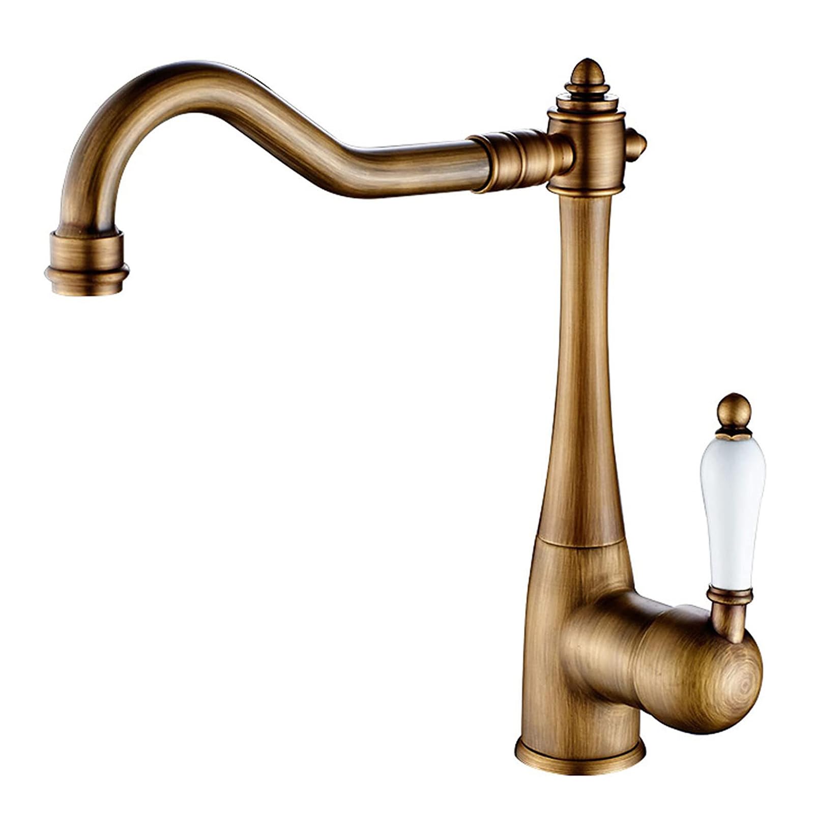 Kitchen Sink taps Brass Hot and Cold Water Single Handle Rotable Taps for Hole,Retro