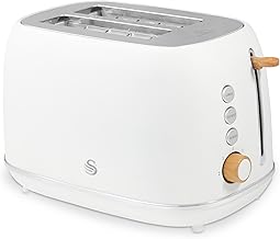Swan Fjord 2 Slice Toaster with 7 Browning Levels for Toast, Bagels, Breakfast Muffins, Defrost/Reheat/Cancel, Removable C…