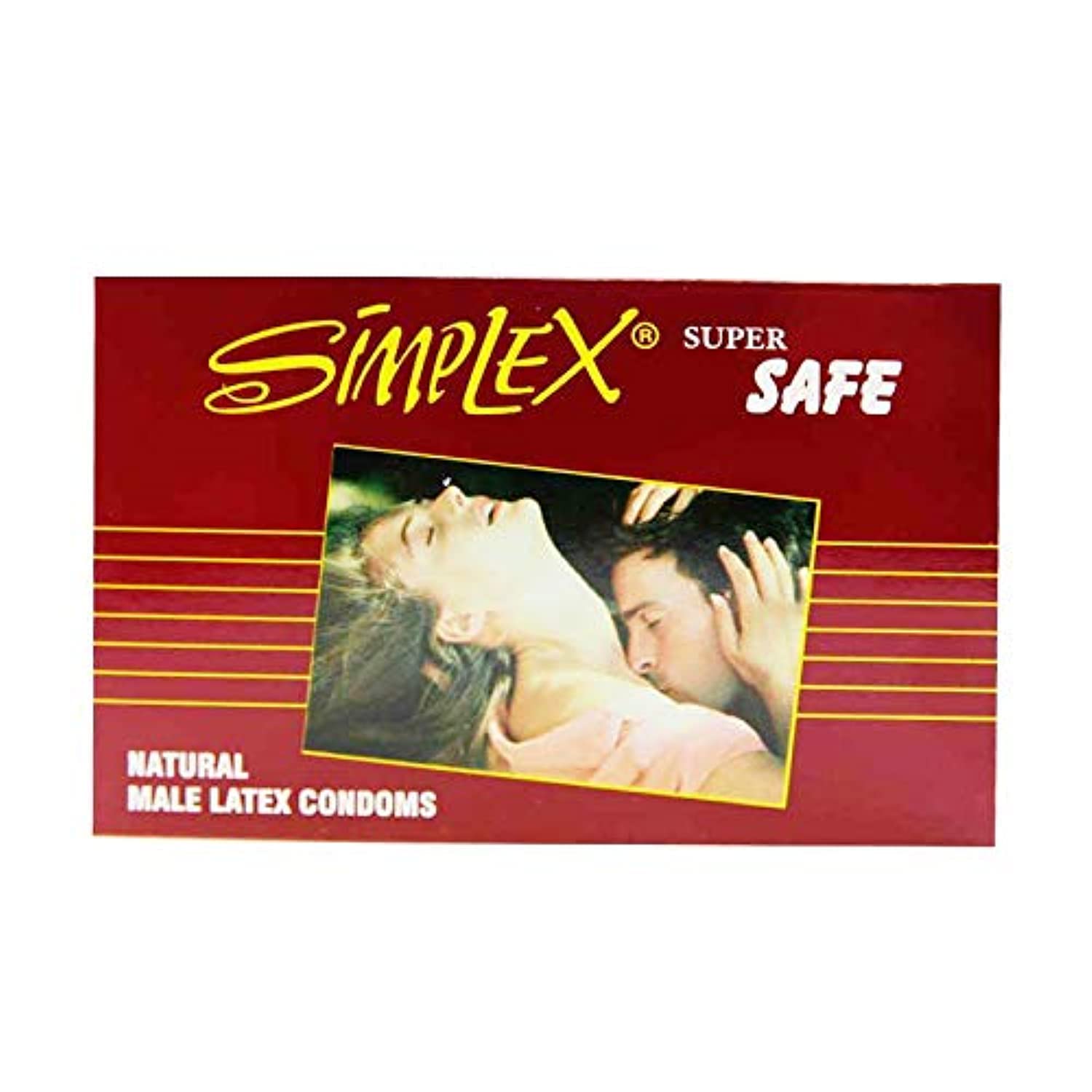 Simplex Super Safe Lubricated Natural Male Latex Condom - Pack of 12