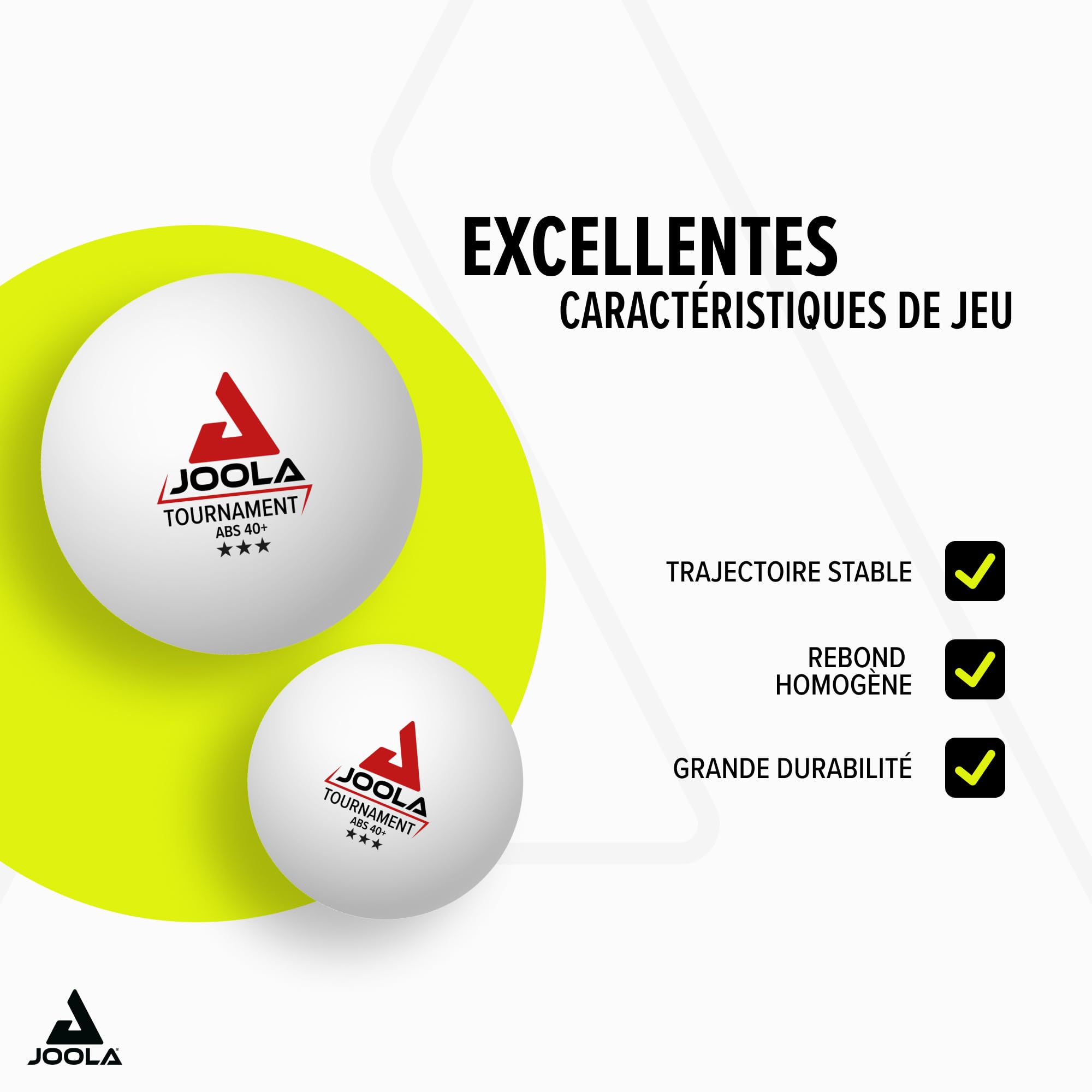 JOOLA Balles de ping-Pong 3-Star, Qualité Premium, 3 étoiles, Excellentes caractéristiques de Jeu et Longue durée de Vie, Compatibles Indoor et Outdoor