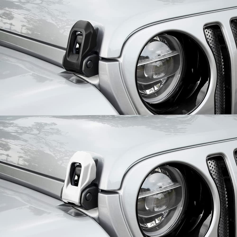 RAGBUSCLE Hood Lock Latches Cover Decor Trim, Exterior Hood Latch Lock Catch Brackets Cover Trim, Compatible with Jeep 2018-2022 Wrangler JL JLU, 2020-2021 Gladiator JT - Blue