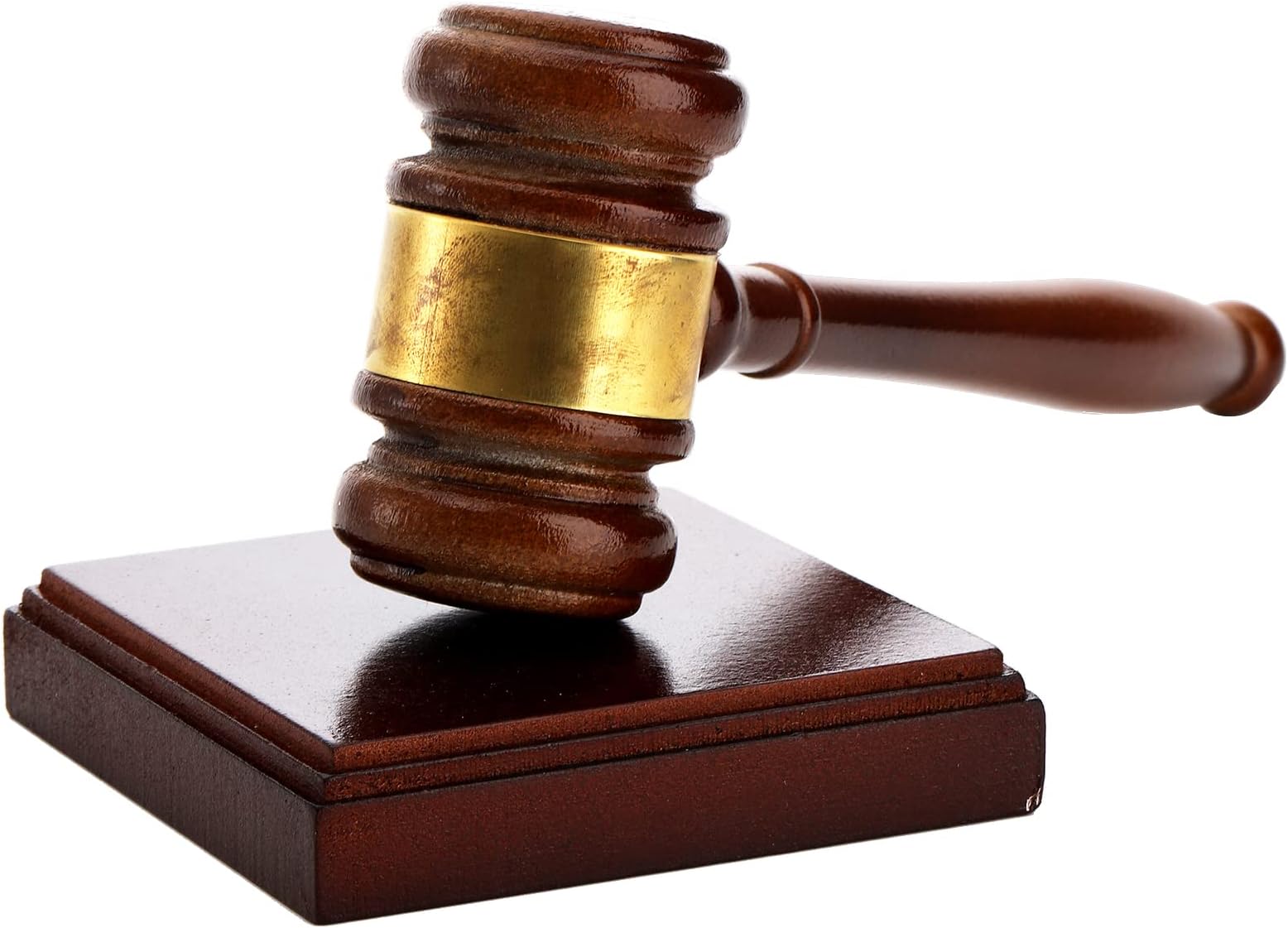 Frcctre Brown Wooden Gavel and Block Set, Handcrafted Wood Hammer Court with Square Sound Block for Lawyer Judge Auction Court Student Gift