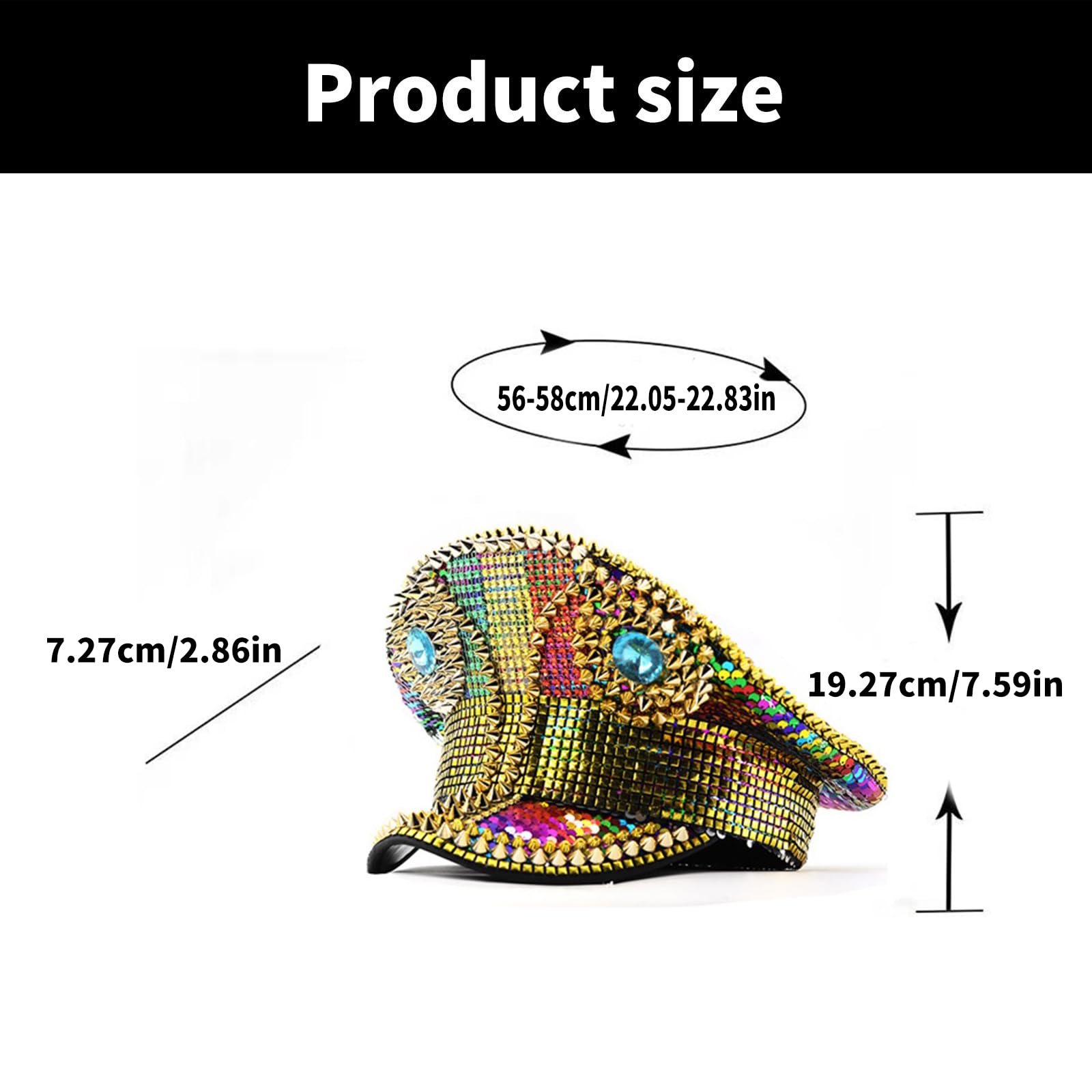 Bunte Strass-Mütze, modisch, Unisex, verstellbar, atmungsaktiv, Unisex, modisches Accessoire, Strassverzierung